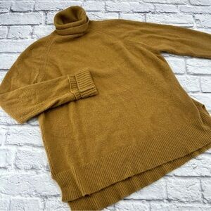 J. Crew Womans Turtleneck Sweater Merino Wool Alpaca Blend Oversized Brown